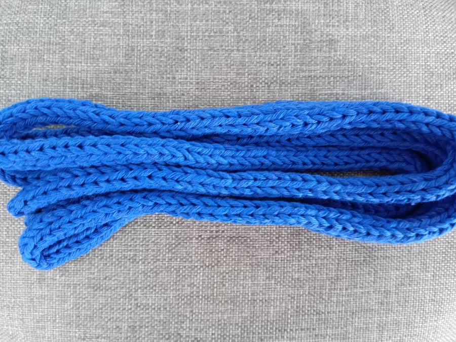 Blue Cotton I-cord for crafting embellishments 