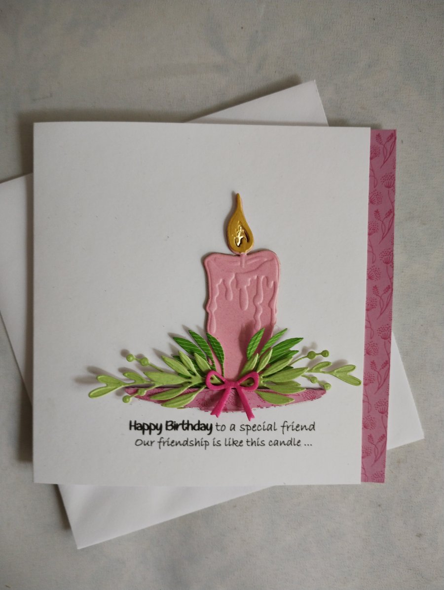 Rude Friendship Birthday Card - Pink Candle 