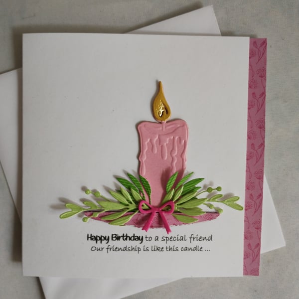 Rude Friendship Birthday Card - Pink Candle 