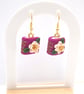 Polymer Clay Purple Book Earrings - Image 2