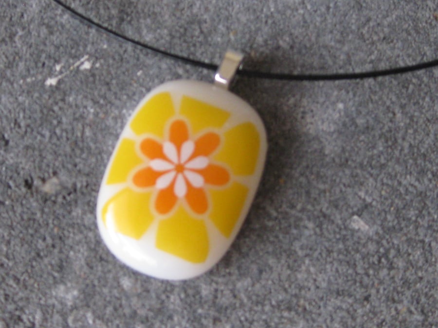 Fused Glass Pendant Necklace