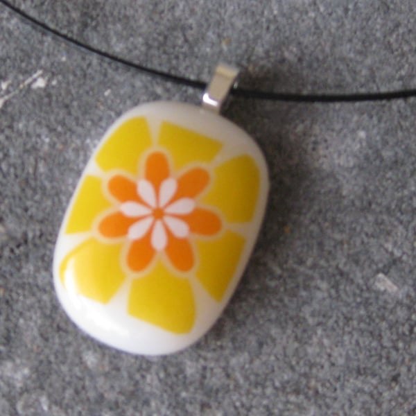 Fused Glass Pendant Necklace
