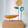 Sale - was 16.00 now 10.00 Hello Flower! - Little bird with a clay flower