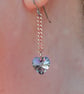 Dark Grey Black Swarovski Chrystal heart drop earrings  Rose gold revere  - Image 3