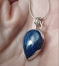 Sterling silver and lapis tear pendant