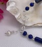 Lapis Lazuli, Pearl and Silver bracelet - Image 2