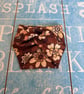 Wide fabric cuff bracelet in retro brown design - Image 2