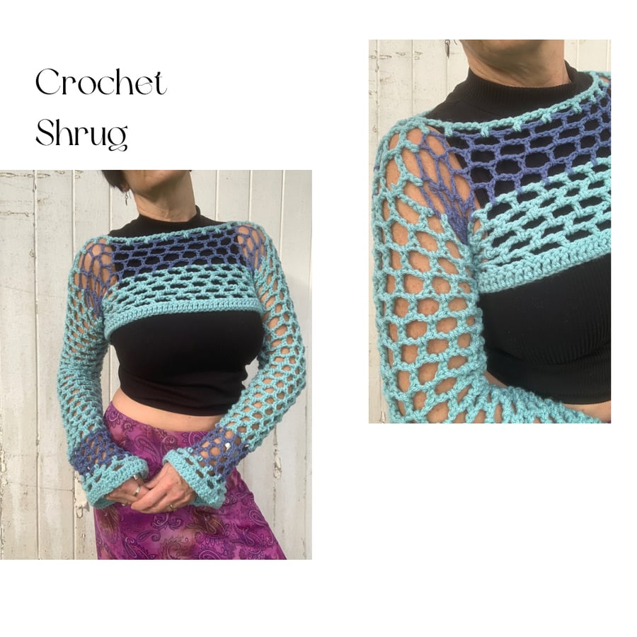 Crochet Shrug - Handmade with chunky wool