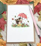 Hedgehog Autumn Walk Card - Blank Card - Birthday Card - Any Occasion  - Image 3