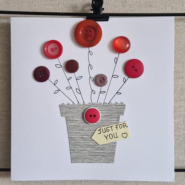 Just for You handmade card Say it with Flowers buttons