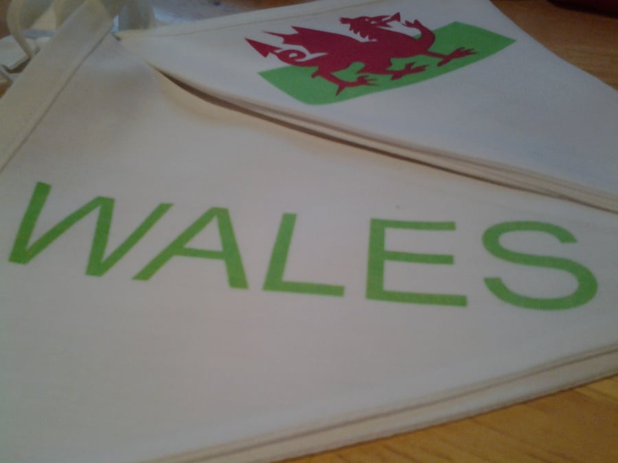 SALE Wales Welsh Dragon Bunting, Football, Rugby, Man Cave