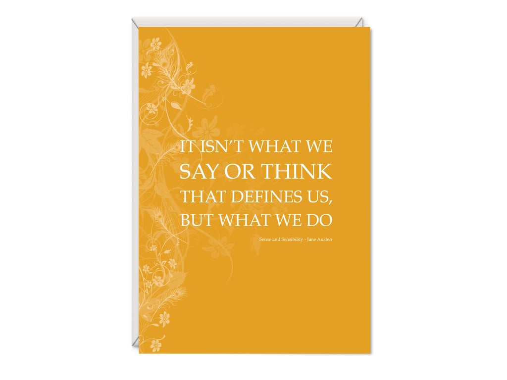 Sense and Sensibility Greetings Card Literary Gift - Jane Austen Word Art Card