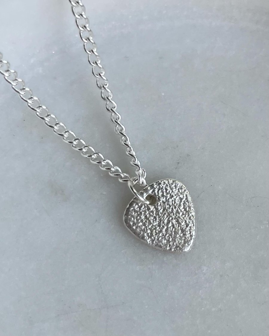 Mini triangle necklace, handmade 999 fine silver pendant