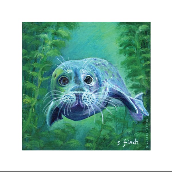 Spirit of Seal - Blank Greeting Card with nature spirit totem message