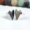 sterling silver heart stud earrings