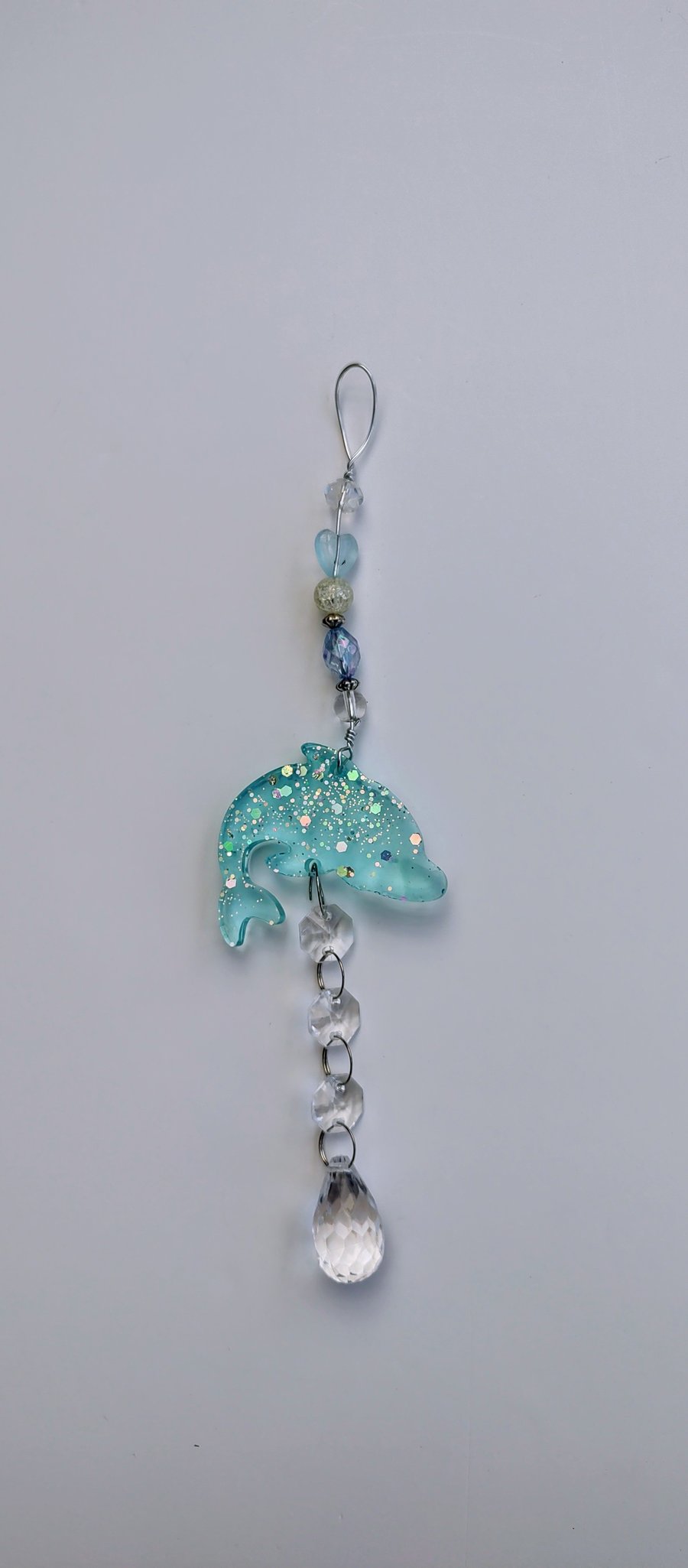 Sparkly Resin Sun Catcher Decoration - Dolphin