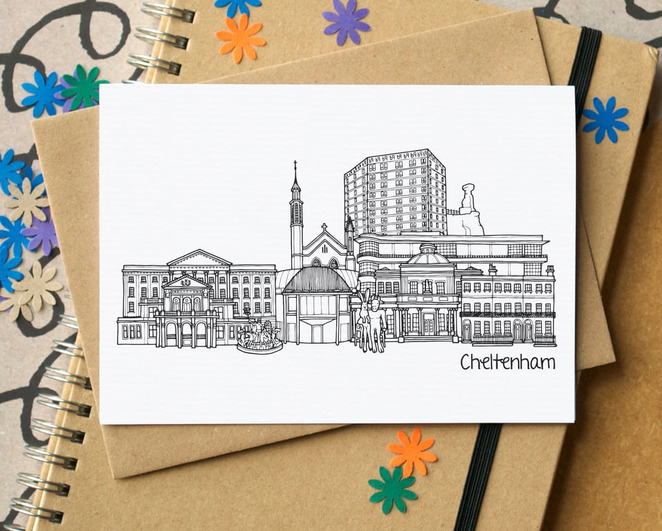 Cheltenham Skyline Greetings Card