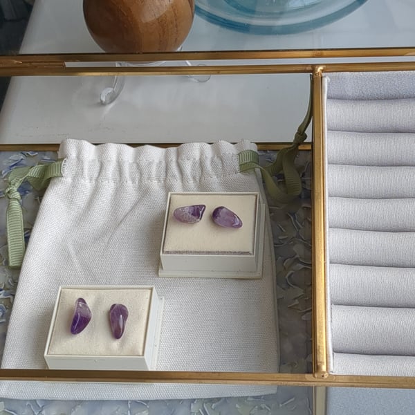 Amethyst stud earrings 