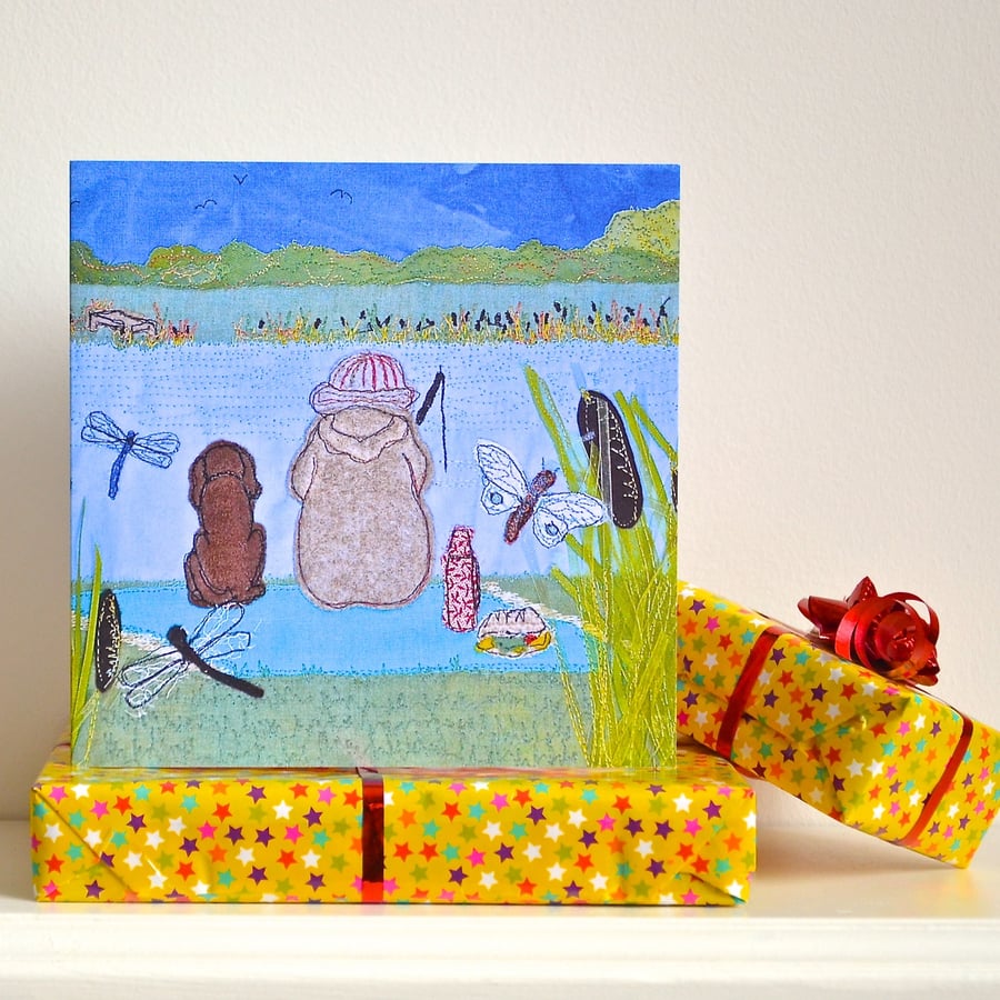 Father's day card - fisherman fishing 