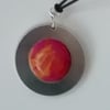 Marble clay and aluminium cosmic style pendant made with fimo 