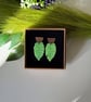 Leaf and Wooden Half Earrings  - Image 2