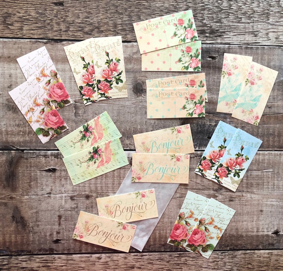 Shabby Chic Miniature journal card tags
