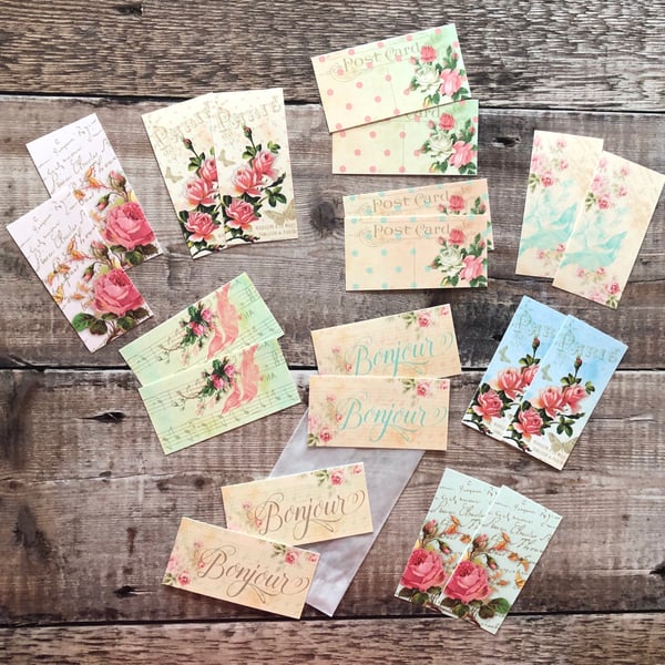 Shabby Chic Miniature journal card tags