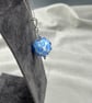blue and ivory bumpy lampwork glass pendant  - Image 8