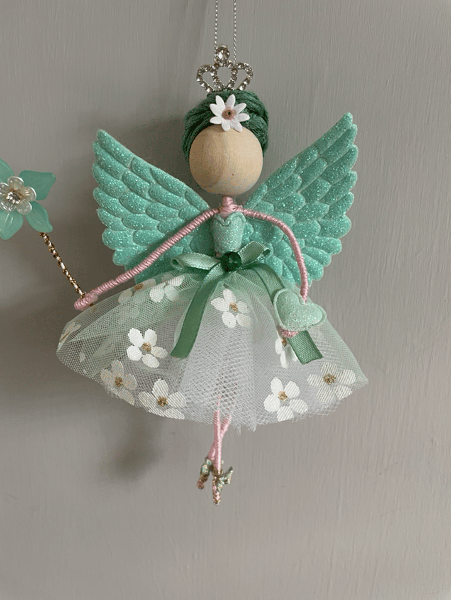 Pretty flower fairy xmas tree decoration, xmas tree topper, angel 