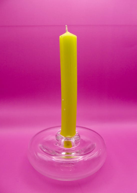 Handblown Clear Glass Candle Stick Holder