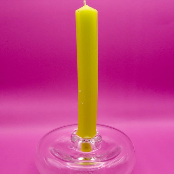 Handblown Clear Glass Candle Stick Holder