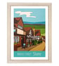 Shere, Middle Street travel poster print by Susie West