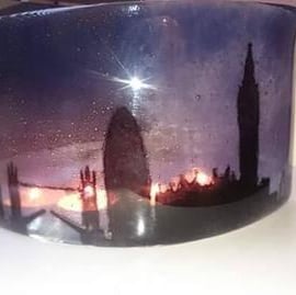 Fused Glass London Night scene Arch