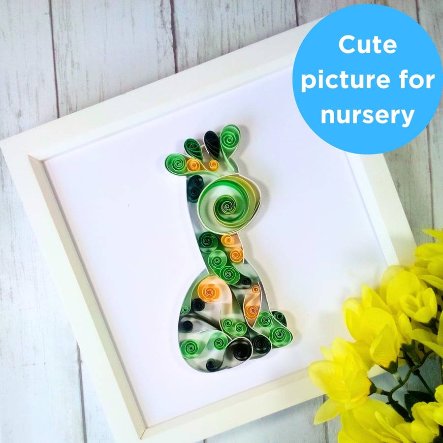 Giraffe quilled art framed quilling paper artwork child bedroom playroom nursery