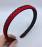 Black and Red Pleated Hairband - Image 1