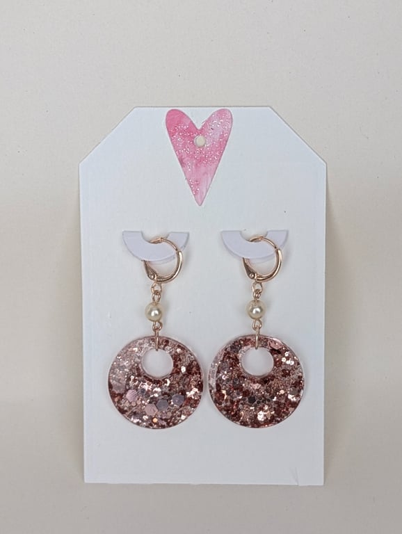 Circle Shaped Resin Earrings