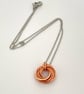 Hammered Pure Copper Mobius Seven Ring Necklace for 7th Anniversary Gift Idea  - Image 4