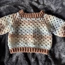 3-6 Months Baby Crochet Jumper Neutral Tones