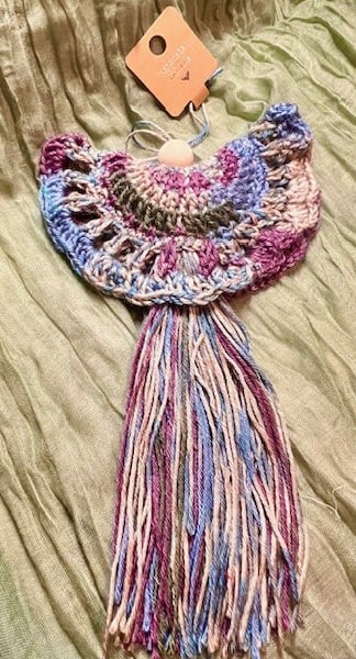 Large Crochet Boho Angel – Reclaimed Yarn Hanging Decoration for Heartfelt Homes