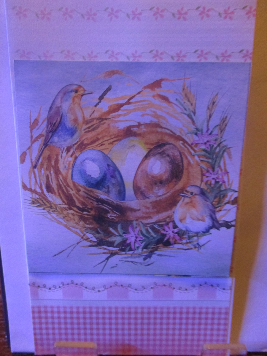 Easter Eggs in Bird's Nest Card