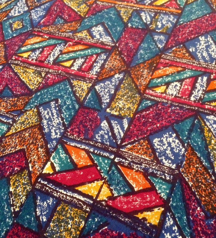 Bold Musasa Graphic Abstract Geometric 80s VIntage fabric Lampshade Option