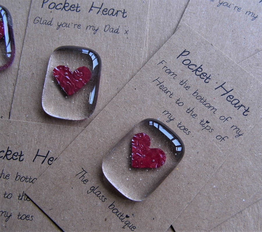   fused glass pocket heart 