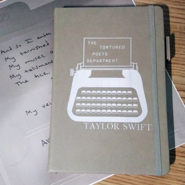 The Tortured Poets Department Taylor Swift inspired A5 notebook