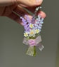 Handmade beaded flower bouquet keychain