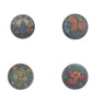Vintage Botanical Round Glass Coaster Set