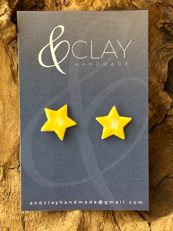 Rock Choir Yellow Star Stud Earrings