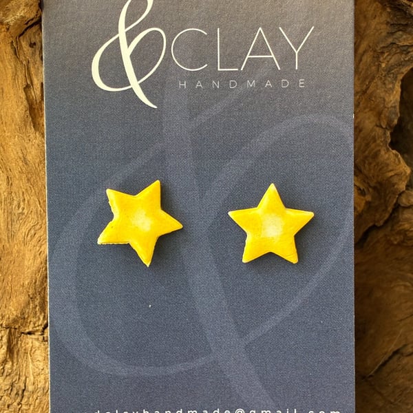 Rock Choir Yellow Star Stud Earrings