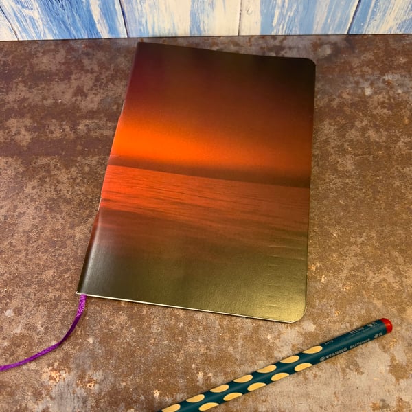 Notebook, Marine themed, A5 (ish), made from up-cycled and recycled materials.