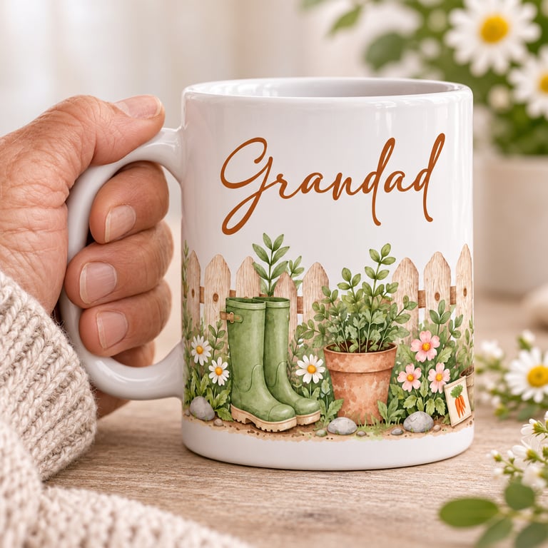 Personalised Gardening Mug – Custom Name Gift for Garden Lovers