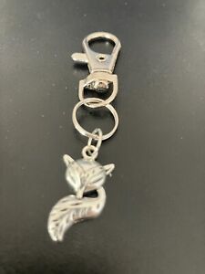 fox keyring bag charm zip puller swivel clip on key chain lanyard